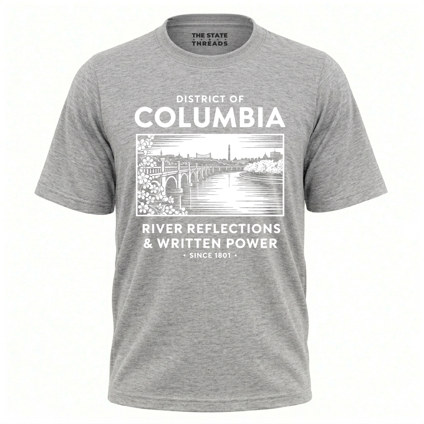 District of Columbia River Reflections Potomac Bridge Vintage Shirt