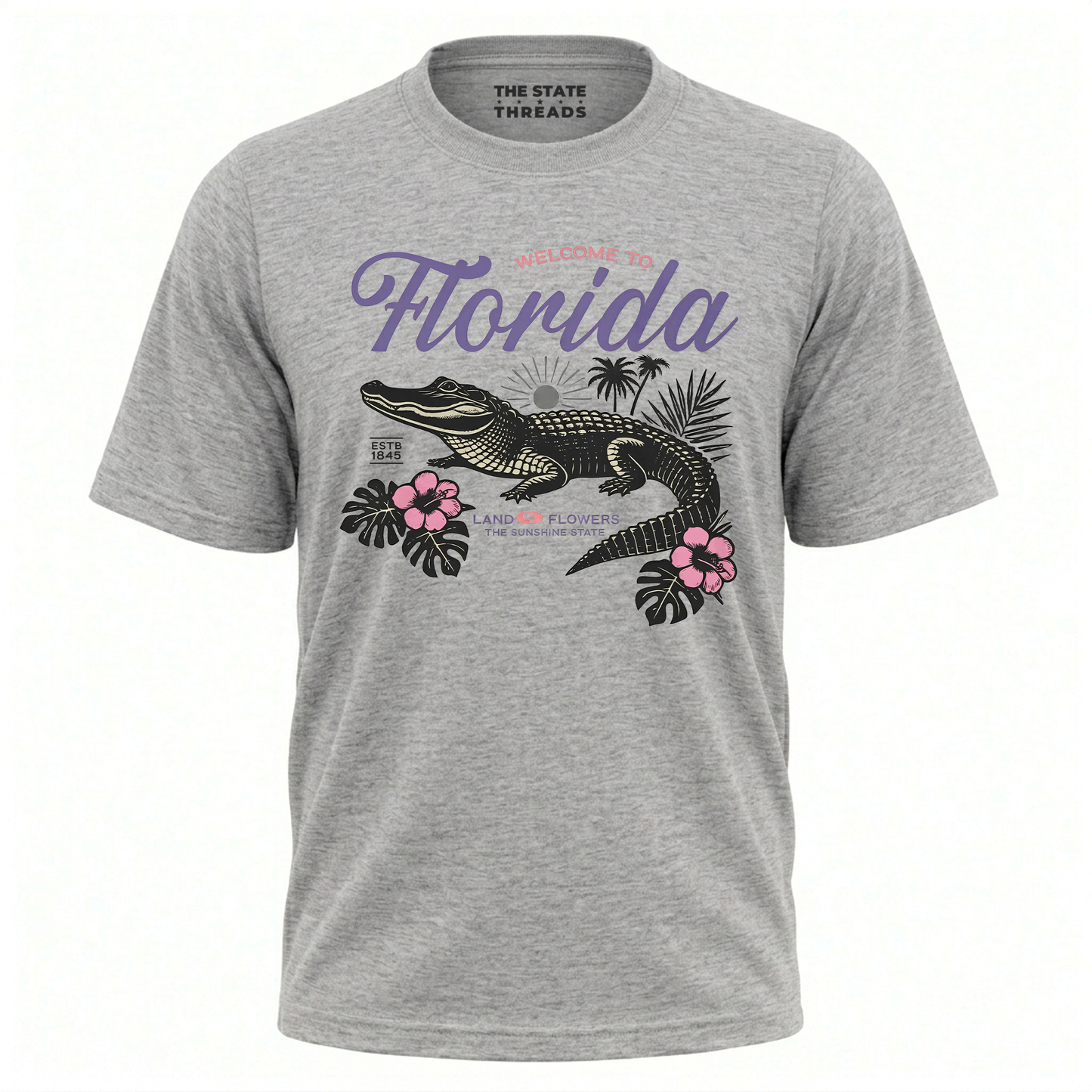 Welcome to Florida Alligator Retro Floral Summer Shirt