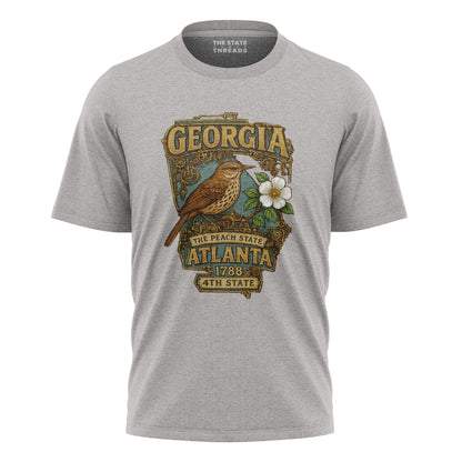 Georgia Steampunk State Bird Flower Peach State Shirt