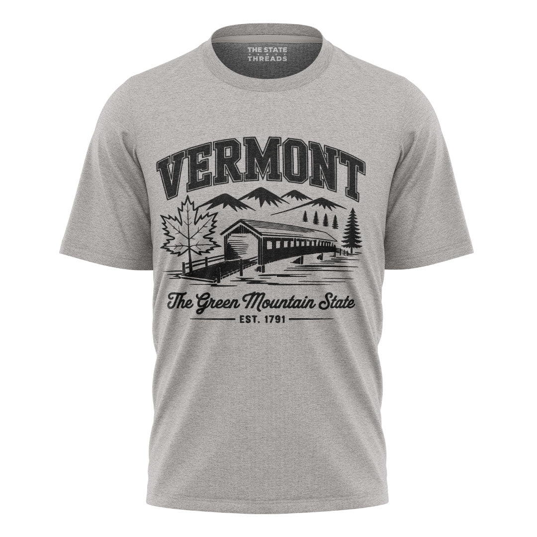 Vermont Green Mountain State Covered Bridge Vintage Shirt