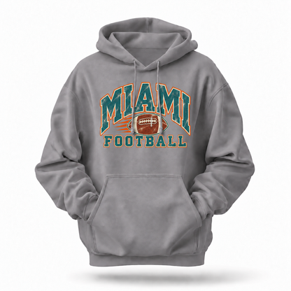Miami Florida Football Retro Varsity Game Day Hoodie