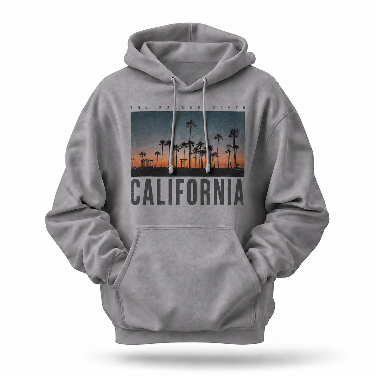 California Golden State Palm Tree Sunset Photo Hoodie