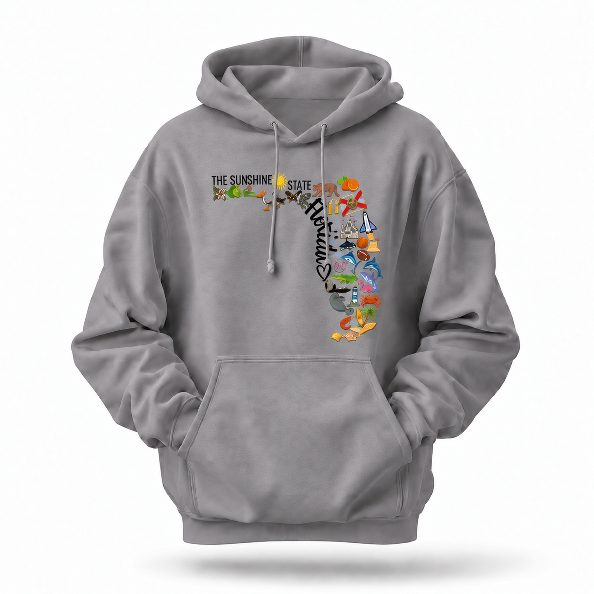 Florida Sunshine State Map Icons Collage Hoodie