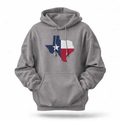 Texas State Map Lone Star Flag Hoodie