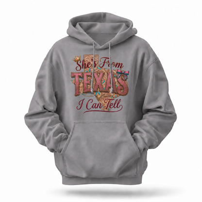 She's From Texas I Can Tell Cowgirl Hoodie