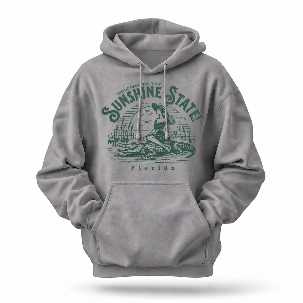 Florida Sunshine State Alligator Retro Pin-Up Hoodie