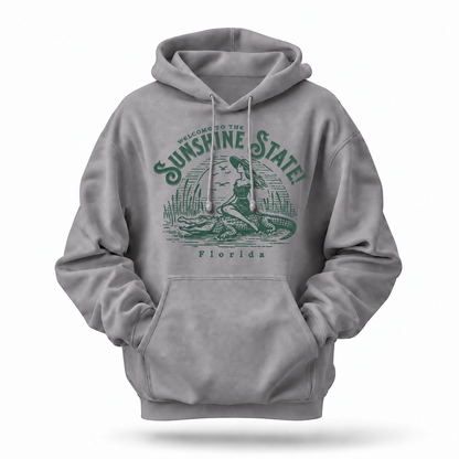 Florida Sunshine State Alligator Retro Pin-Up Hoodie