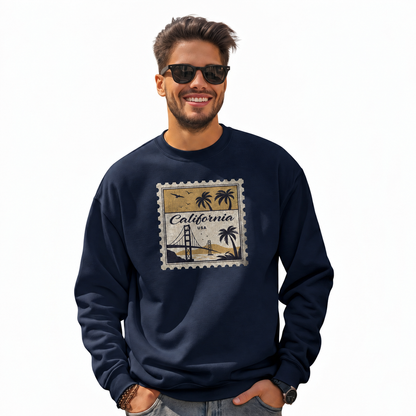 California USA Vintage Bridge Postage Stamp Sweatshirt