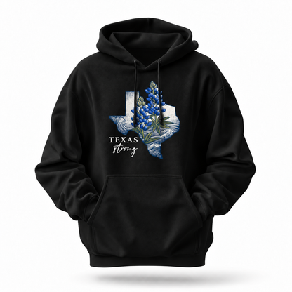 Texas Strong Bluebonnet State Map Hoodie