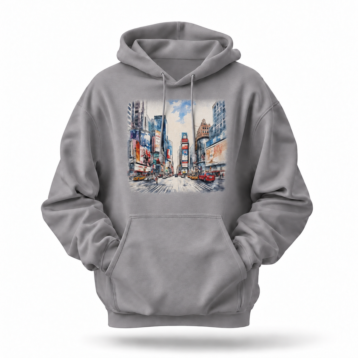New York City Times Square Watercolor Art Hoodie