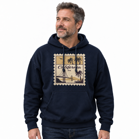 California Golden Gate Bridge Vintage Postage Stamp Hoodie
