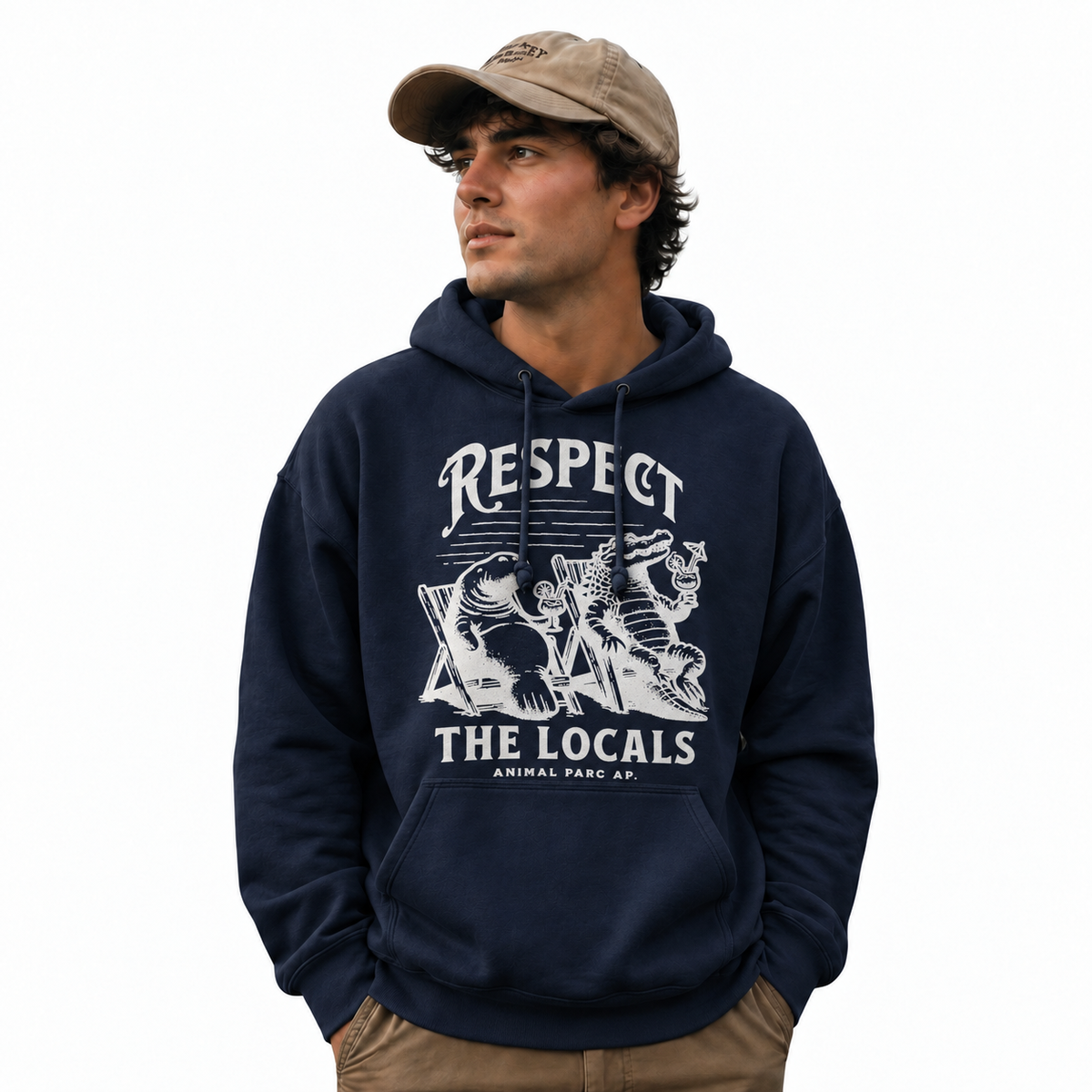 Florida Respect The Locals Manatee Alligator Funny Hoodie