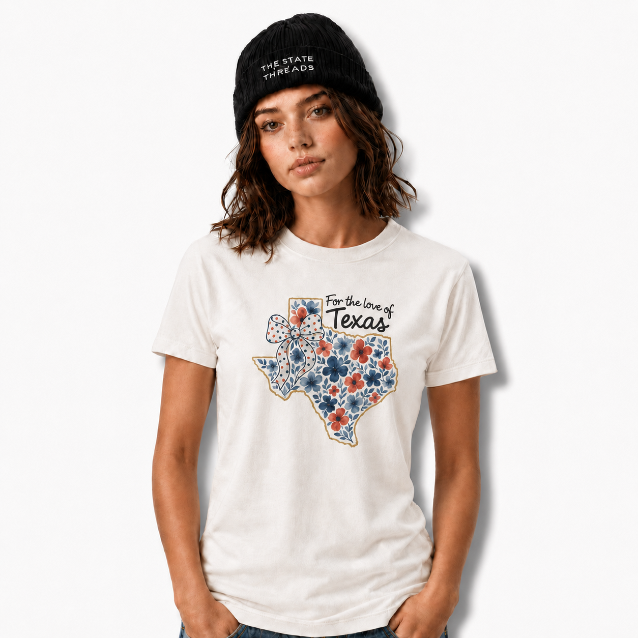 Texas Floral Bow State Outline Shirt