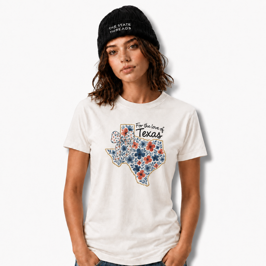 Texas Floral Bow State Outline Shirt