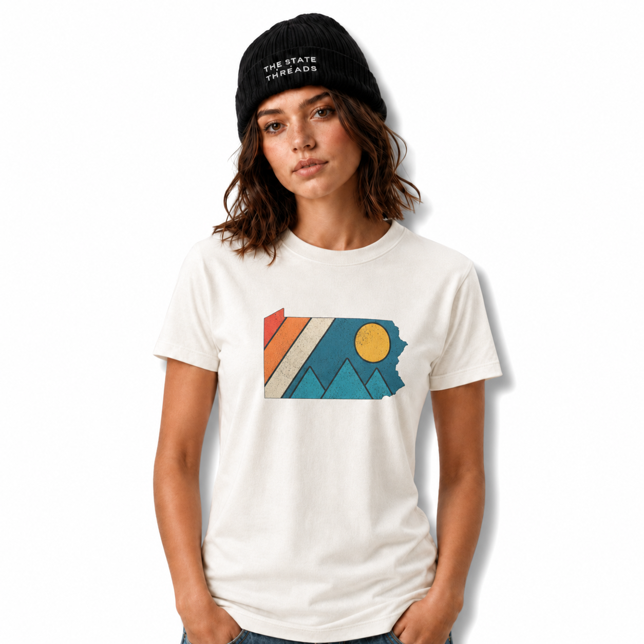 Pennsylvania Retro Mountain State Map Shirt