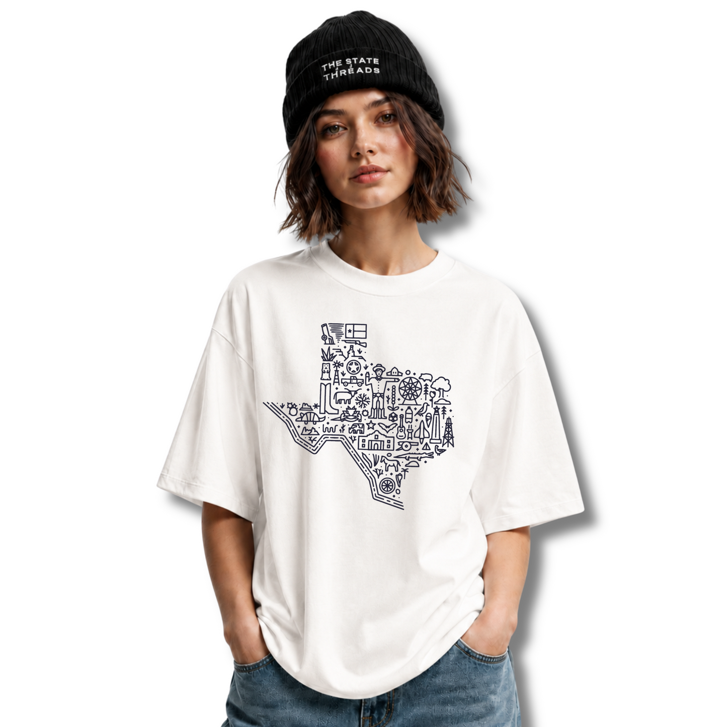 Texas Hand Drawn Map Line Art Shirt