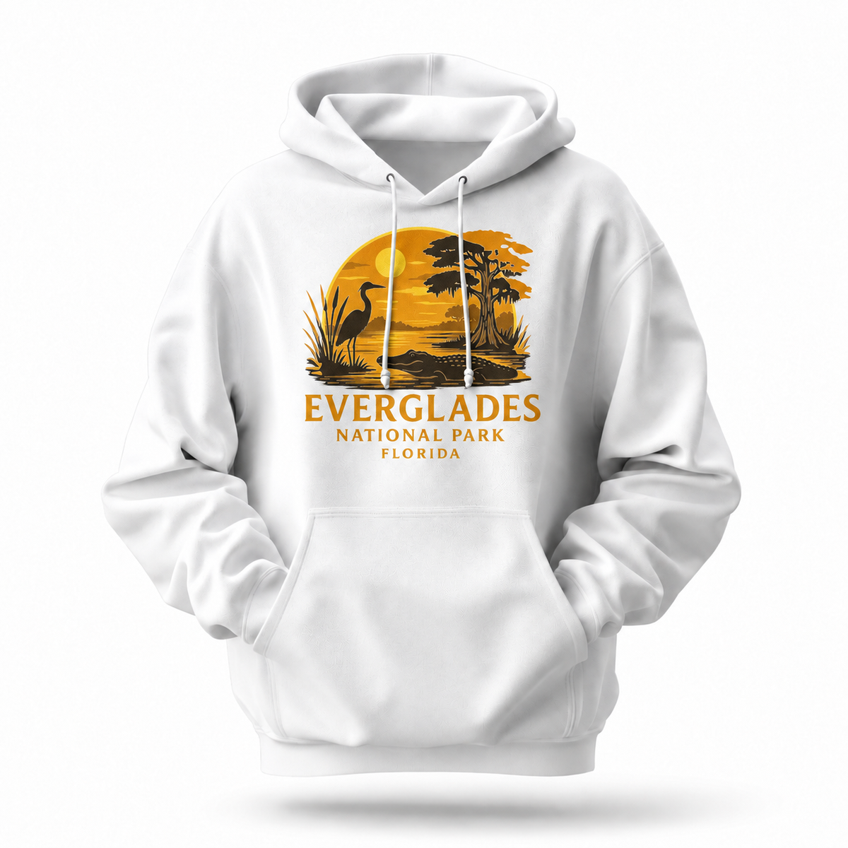Everglades National Park Florida Alligator Heron Sunset Hoodie