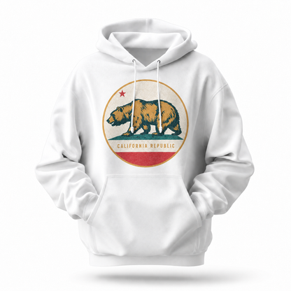 California Republic Bear Flag Vintage Circle Hoodie