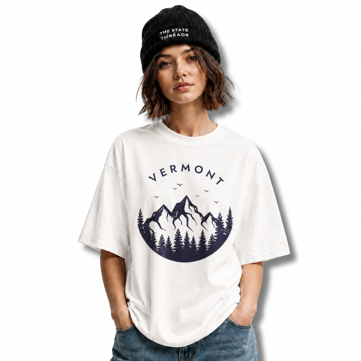 Vermont Mountain Forest Badge Shirt