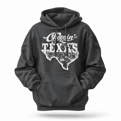 Choosin' Texas Western Desert State Map Vintage Hoodie