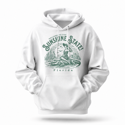 Florida Sunshine State Alligator Retro Pin-Up Hoodie