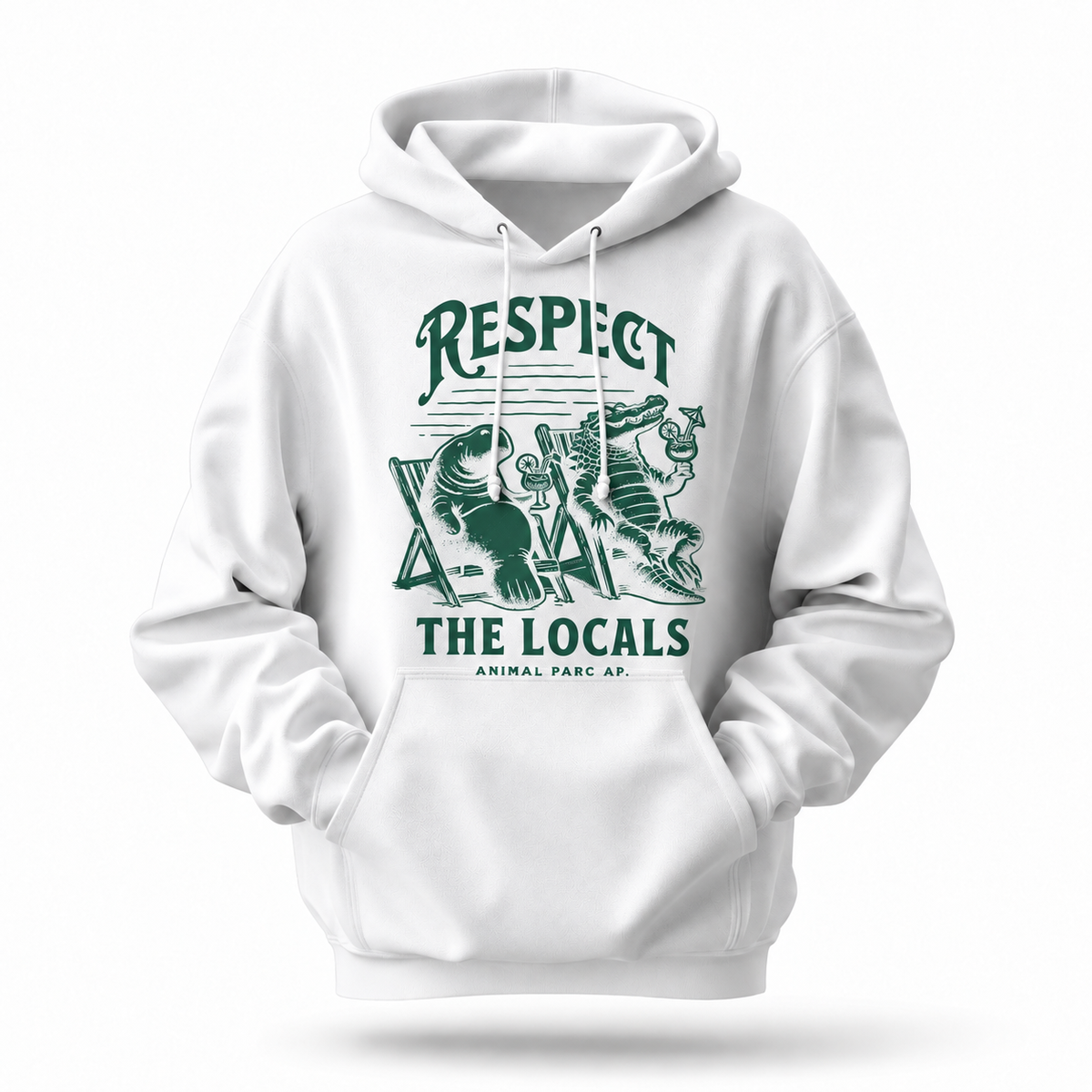 Florida Respect The Locals Manatee Alligator Funny Hoodie