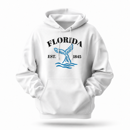 Florida Whale Tail Ocean Vintage Est 1845 Hoodie