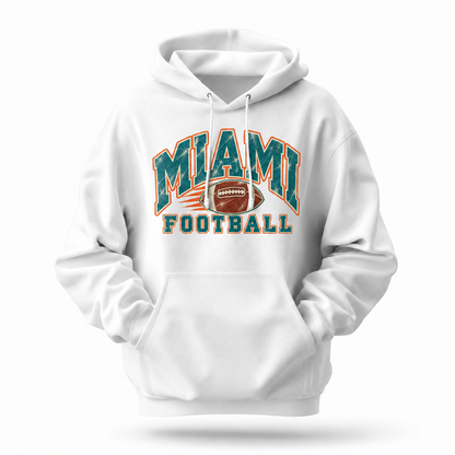 Miami Florida Football Retro Varsity Game Day Hoodie