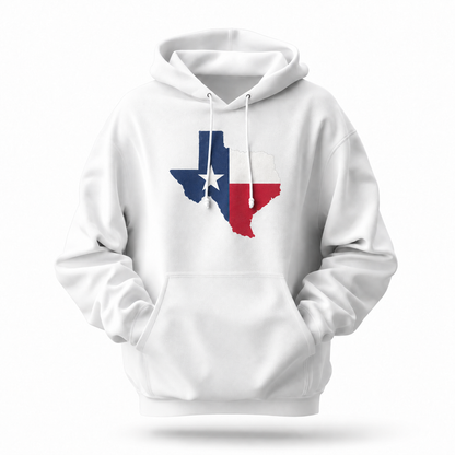 Texas State Map Lone Star Flag Hoodie