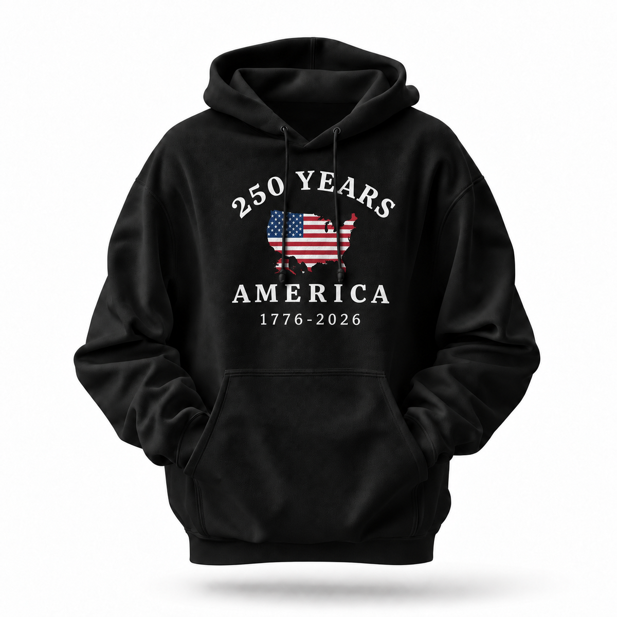 America 250 Years Map Flag Hoodie