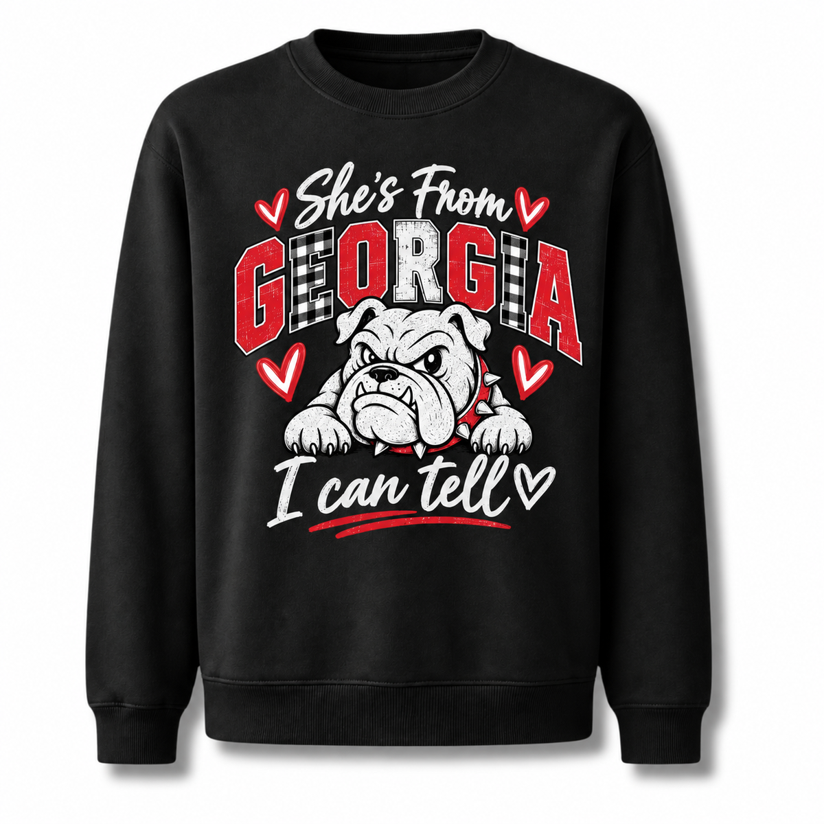 Georgia Bulldogs Mascot Red & Black Vintage Gameday Sweatshirt - Black
