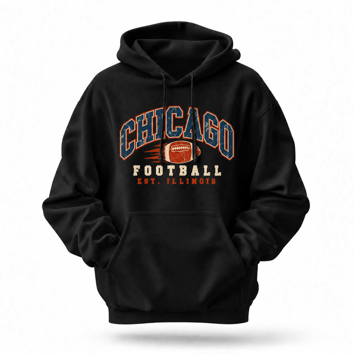 Chicago Football Vintage Retro Blue Hoodie