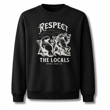 Florida Respect The Locals Manatee Alligator Sweatshirt - Black