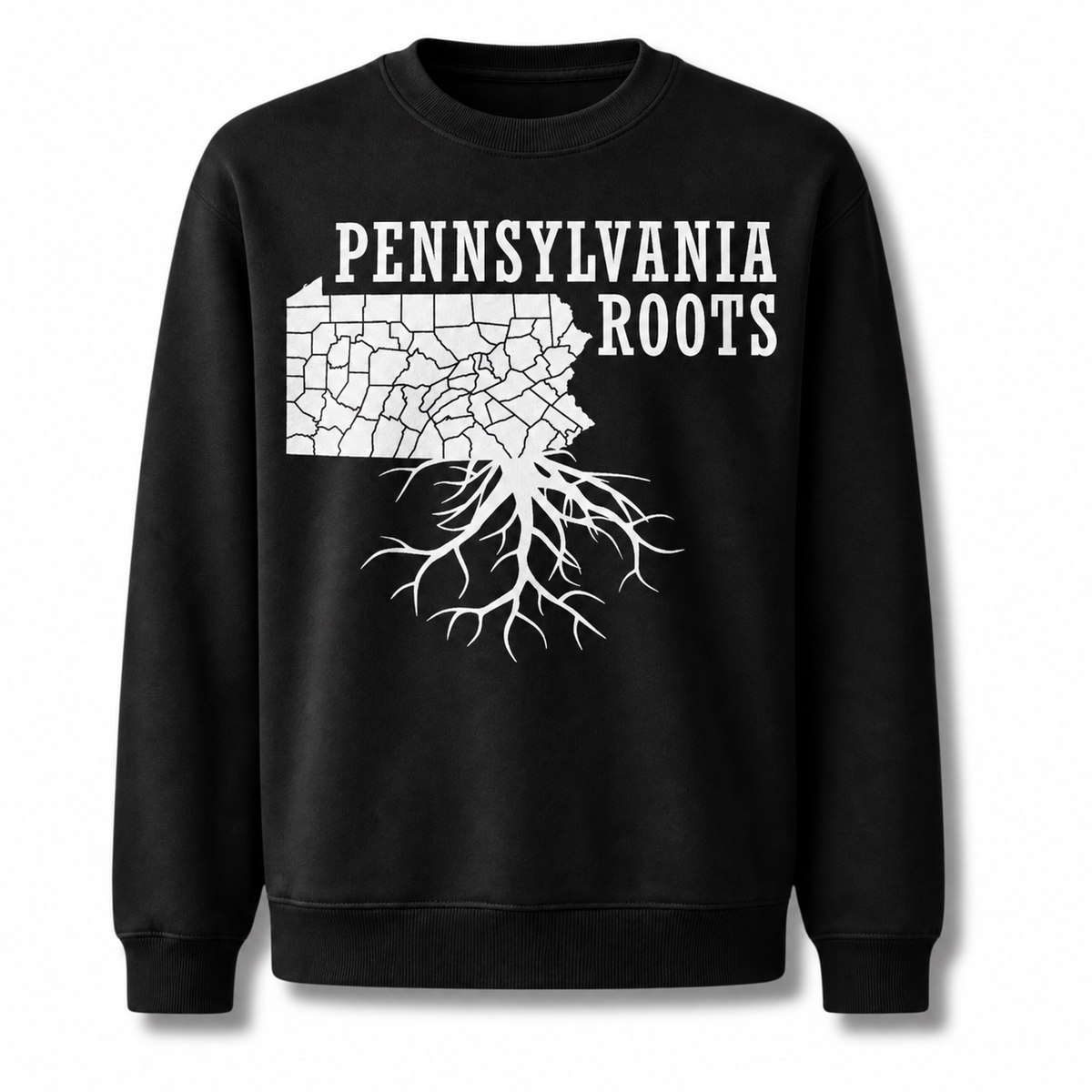 Pennsylvania Roots Deep Heritage Minimalist Vintage Sweatshirt - Black