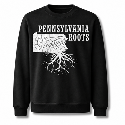 Pennsylvania Roots Deep Heritage Minimalist Vintage Sweatshirt - Black