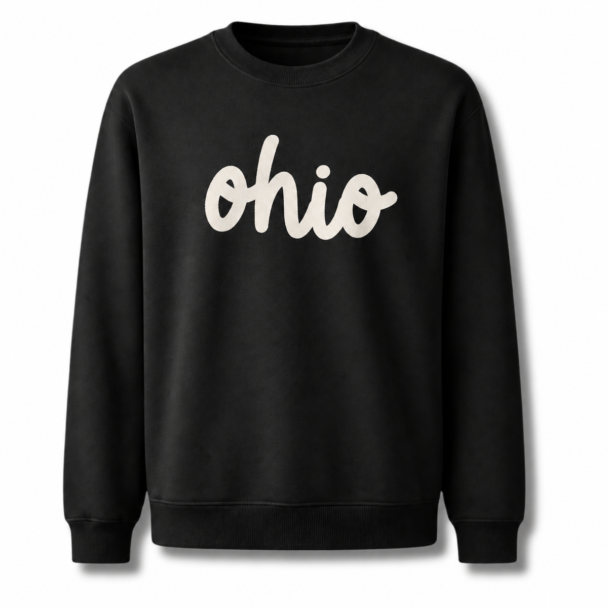 Ohio Minimalist Handwritten Cursive Script Vintage Sweatshirt - Black