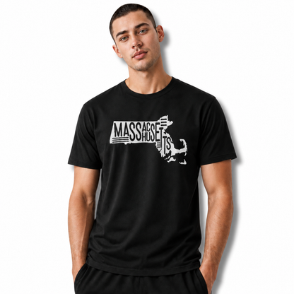 Massachusetts State Map Graphic Pride Shirt