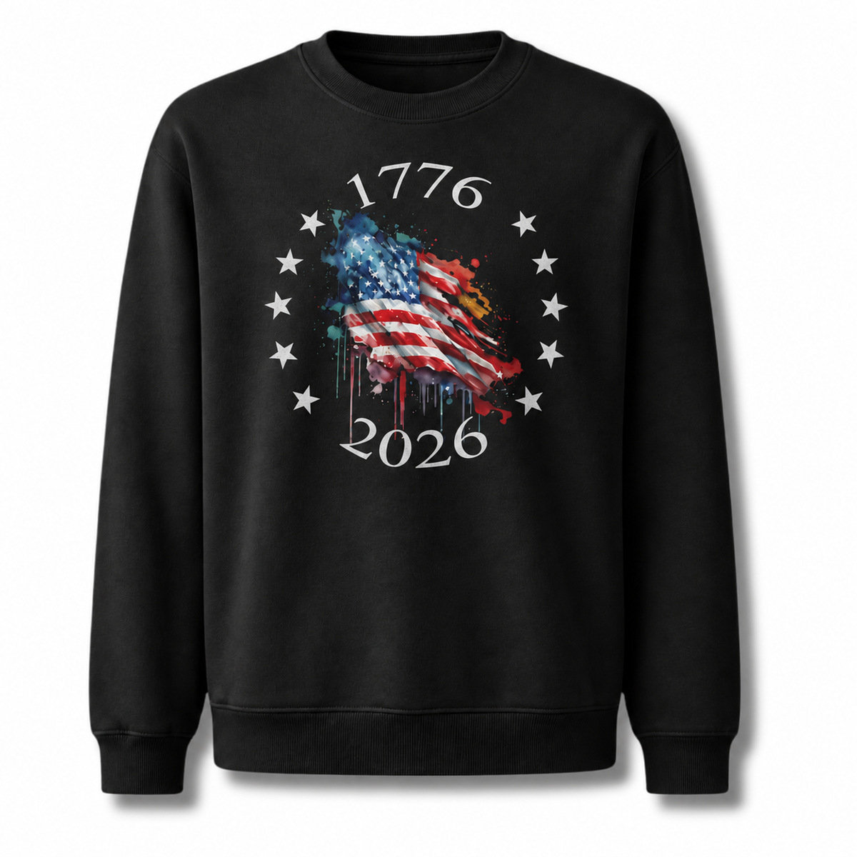 America 250th 1776 2026 Watercolor Flag Sweatshirt