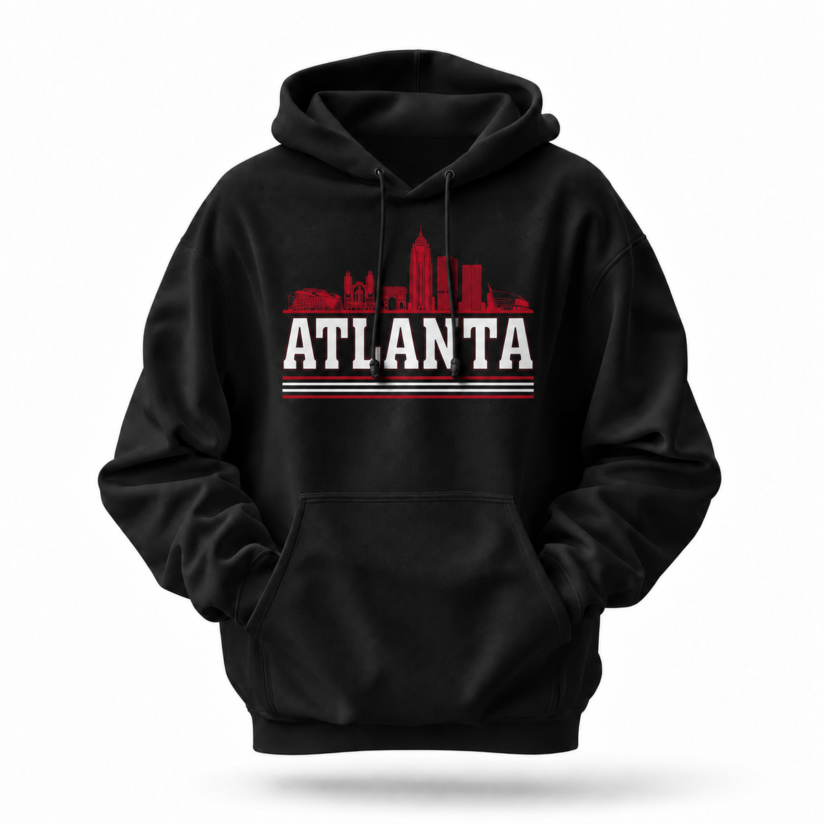 Georgia Atlanta Skyline Retro Red Hoodie