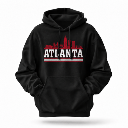 Georgia Atlanta Skyline Retro Red Hoodie
