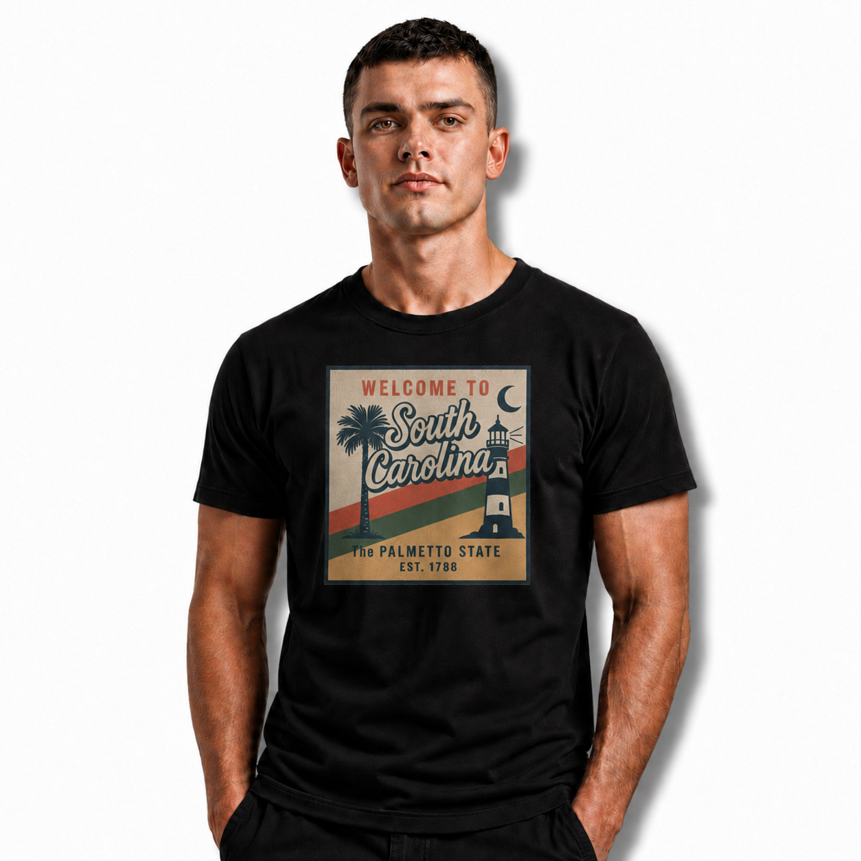 South Carolina Retro Palmetto Lighthouse Shirt