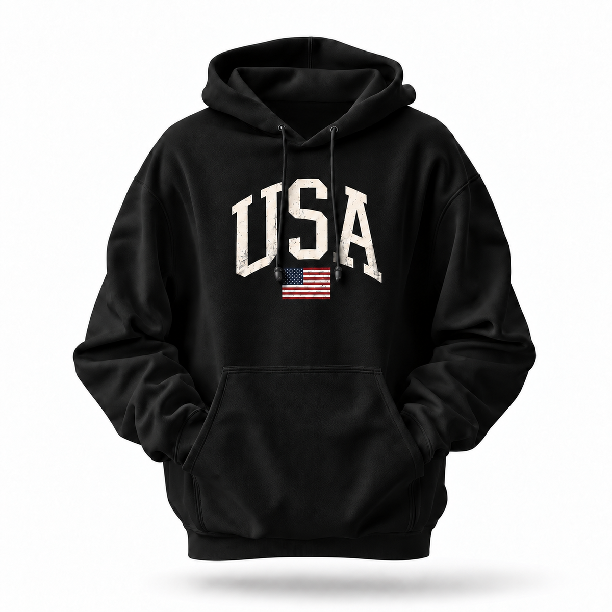 America USA Vintage Flag Distressed Hoodie