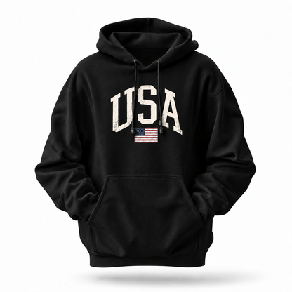 America USA Vintage Flag Distressed Hoodie