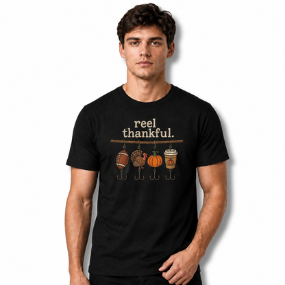 America Reel Thankful Thanksgiving Fishing Graphic Shirt