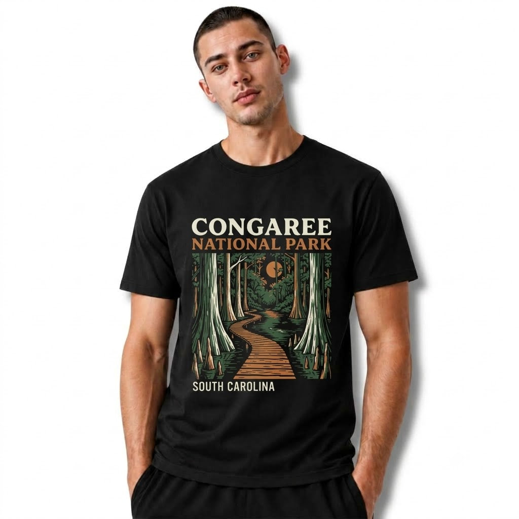 South Carolina Congaree National Park Boardwalk Forest Graphic Shirt