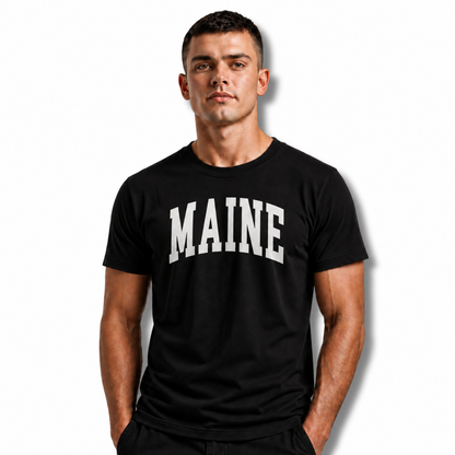 Maine Vintage Block Letter State Pride Shirt