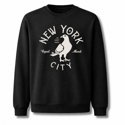 NYC Pigeon Official Bird Vintage Retro Humor Sweatshirt - Black