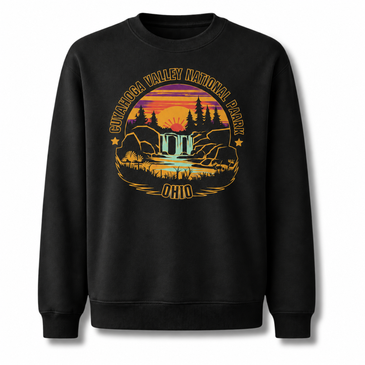 Cuyahoga Valley Ohio National Park Scenic Sweatshirt - Black