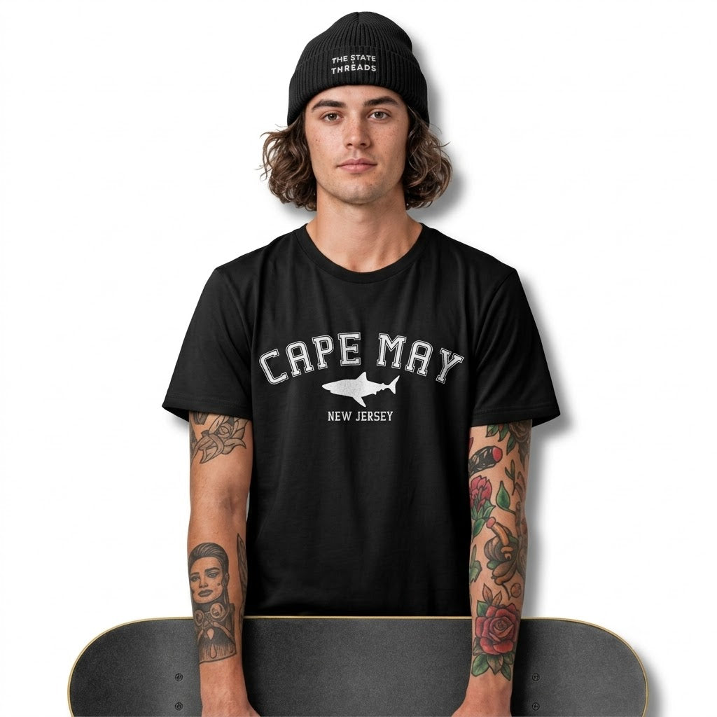 New Jersey Cape May Shark Graphic Coastal Shirt