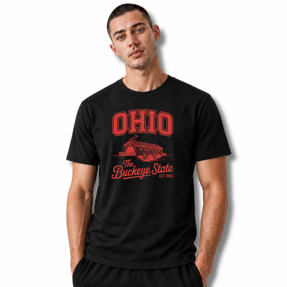 Ohio Buckeye State Covered Bridge Cardinal Shirt